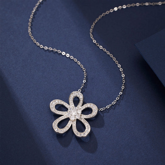 Bloom Zircon Flower Necklace, zircon flower pendant by Curia Pieces