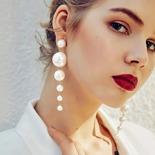 Alderose Pearl Drop Earrings – 18K Gold-Plated jewelry by Curia Pieces, view 2