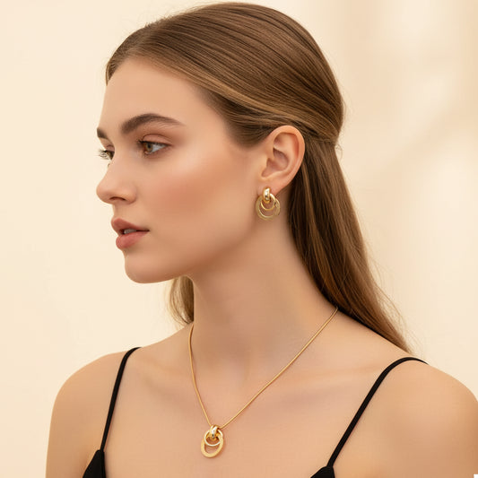Marisol Earring & Necklace Set – 18K Gold-Plated jewelry by Curia Pieces, view 2