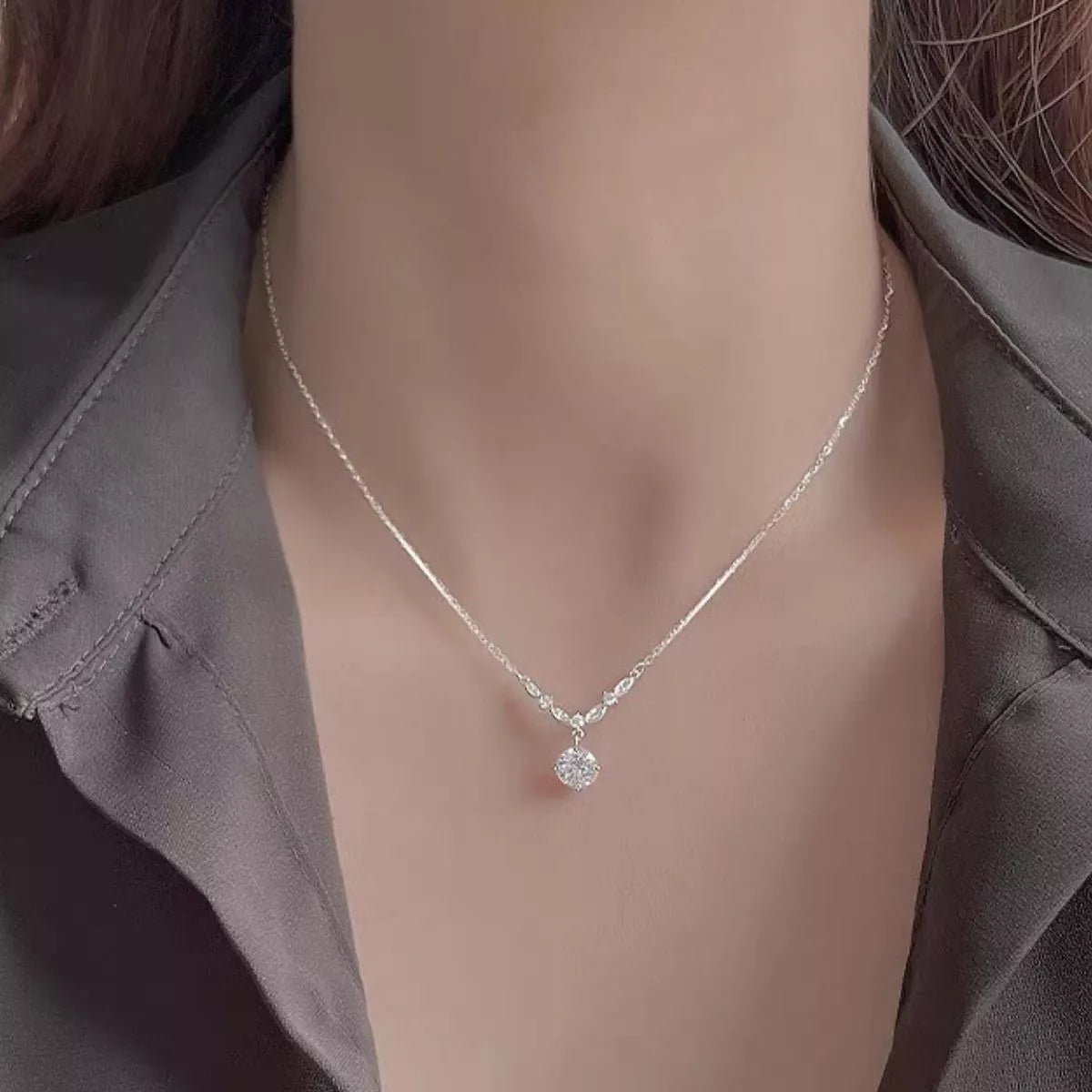 Aria Zircon Pendant Necklace, brilliant-cut zircon pendant by Curia Pieces