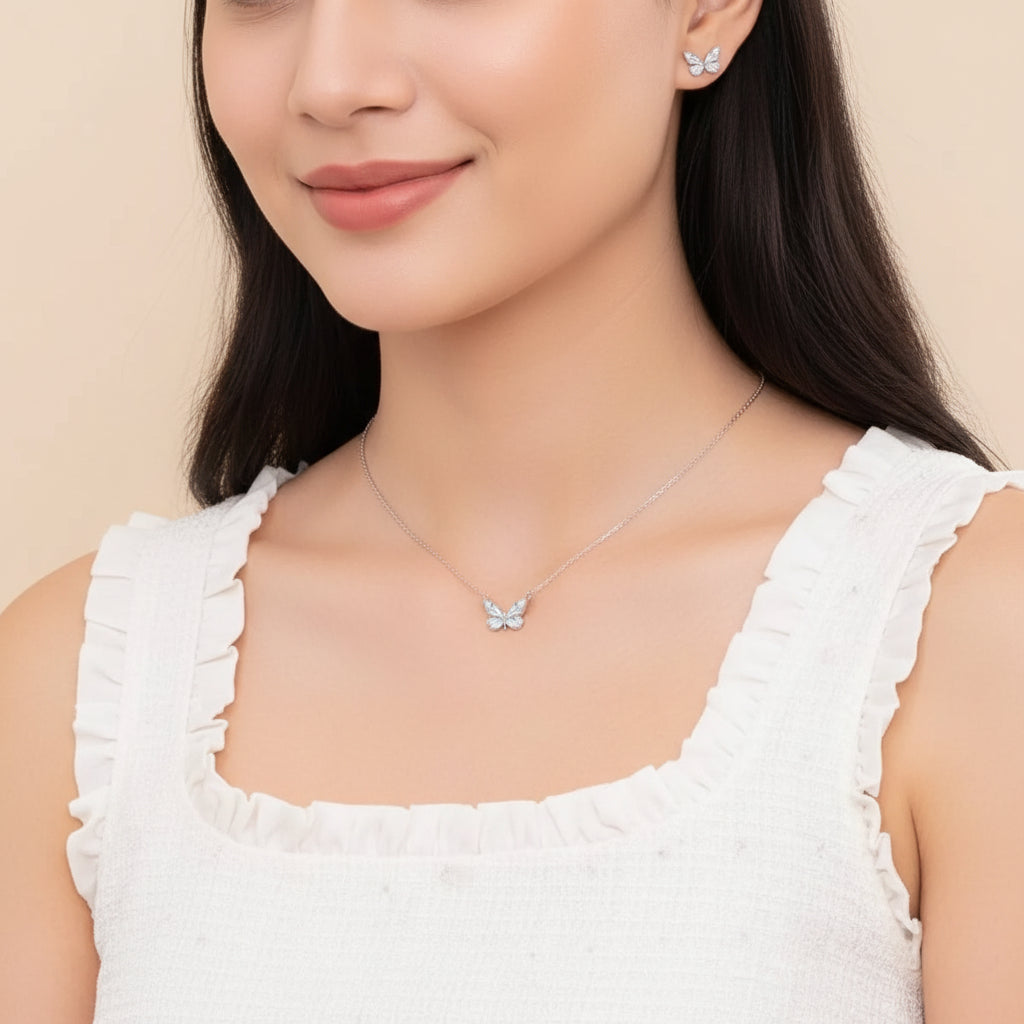 Ines Butterfly Necklace – Sterling Silver jewelry by Curia Pieces, view 4