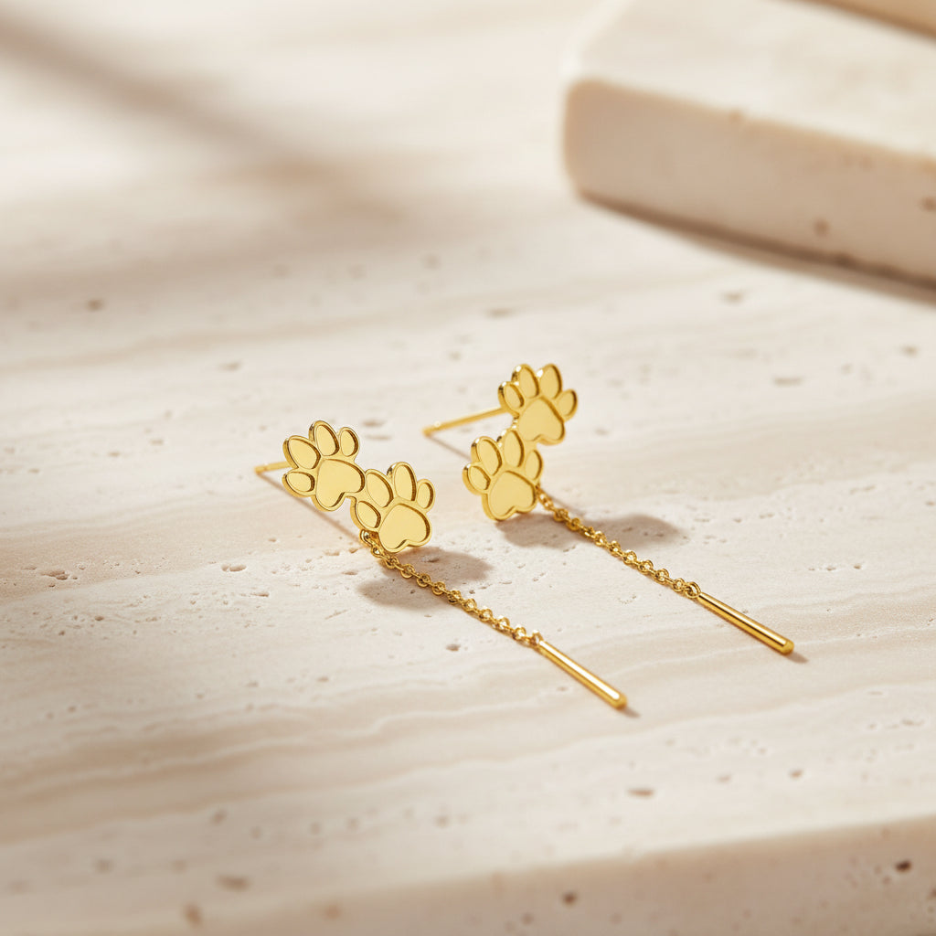 Ivy Paw Drop Earrings – 18K Gold-Plated jewelry by Curia Pieces, view 3