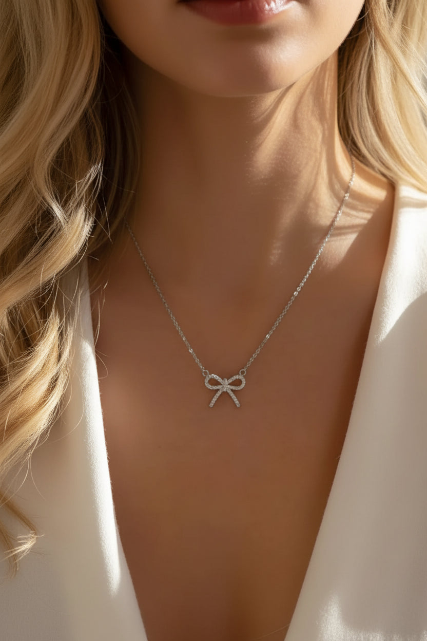 Mireille Bow Pendant Necklace – 18K Gold-Plated jewelry by Curia Pieces, view 3