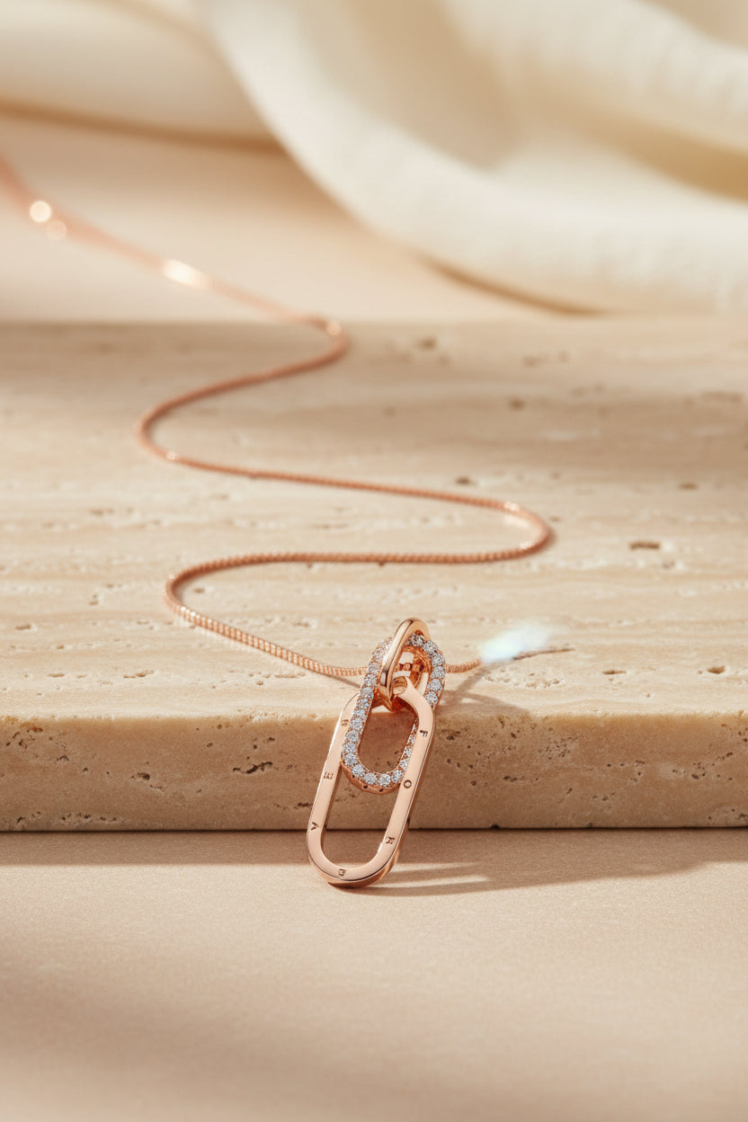 Halo Zircon Pendant Necklace – Sterling Silver jewelry by Curia Pieces, view 3