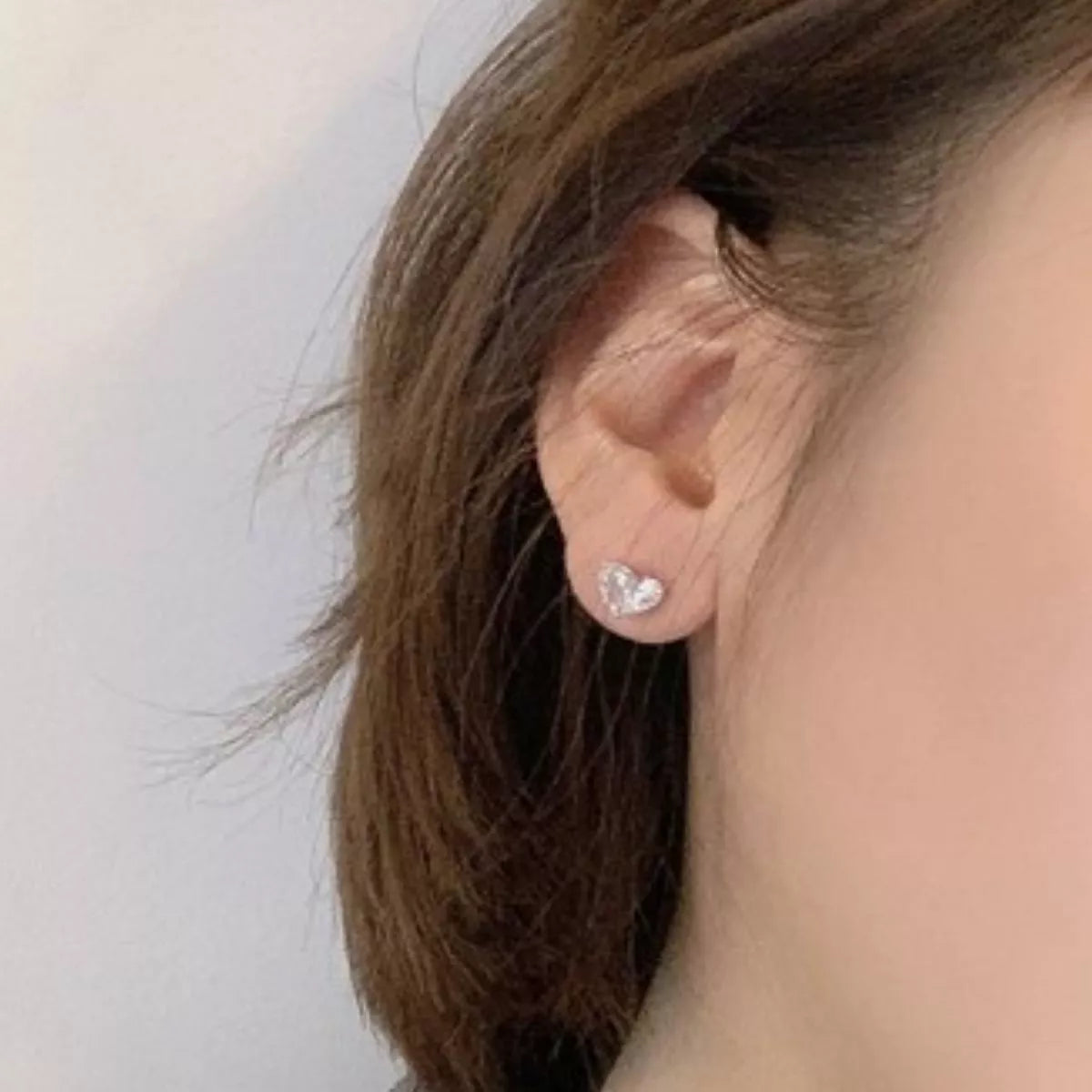 Adore Moissanite Heart Earrings, 2-carat moissanite heart earrings by Curia Pieces
