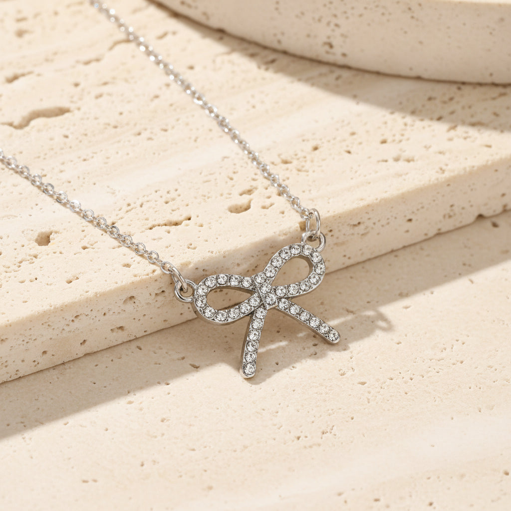 Mireille Bow Pendant Necklace – 18K Gold-Plated jewelry by Curia Pieces, view 4