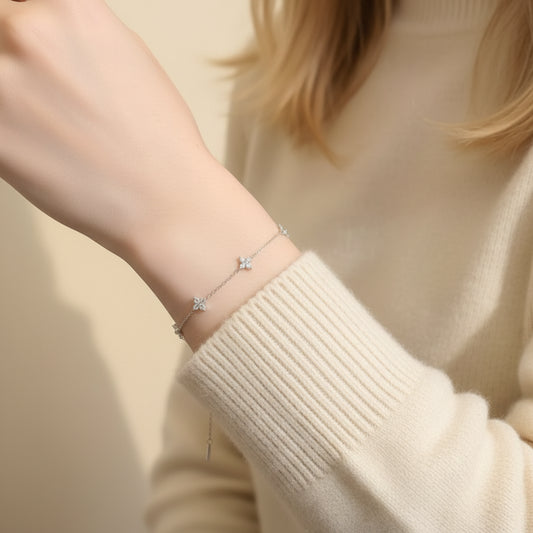 Coralie Clover Charm Bracelet – 18K Gold-Plated jewelry by Curia Pieces, view 2