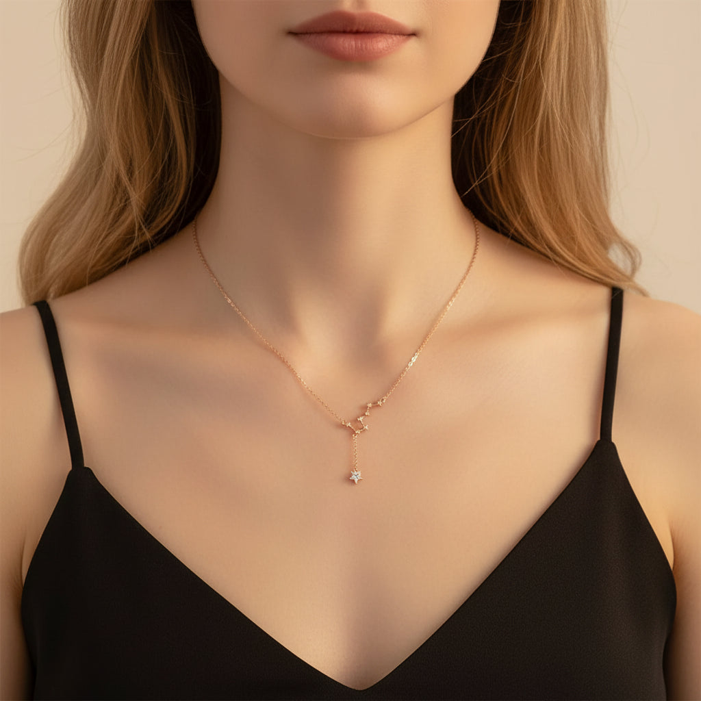 Celestine Star Necklace – Sterling Silver jewelry by Curia Pieces, view 4