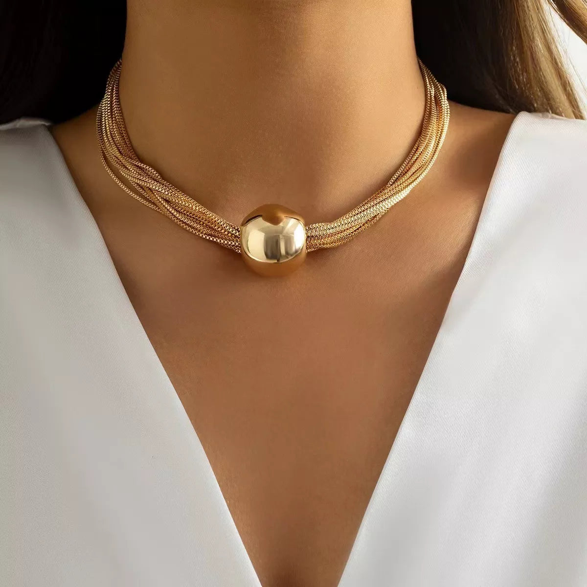 Seren Layered Chain Necklace – 18K Gold-Plated jewelry by Curia Pieces