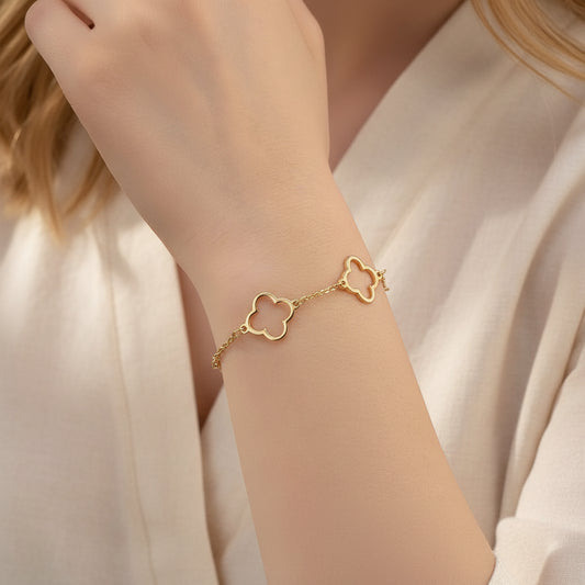 Larkspur Clover Bracelet – 18K Gold-Plated jewelry by Curia Pieces, view 2