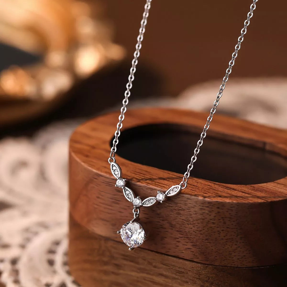 Aria Zircon Pendant Necklace, brilliant-cut zircon pendant by Curia Pieces