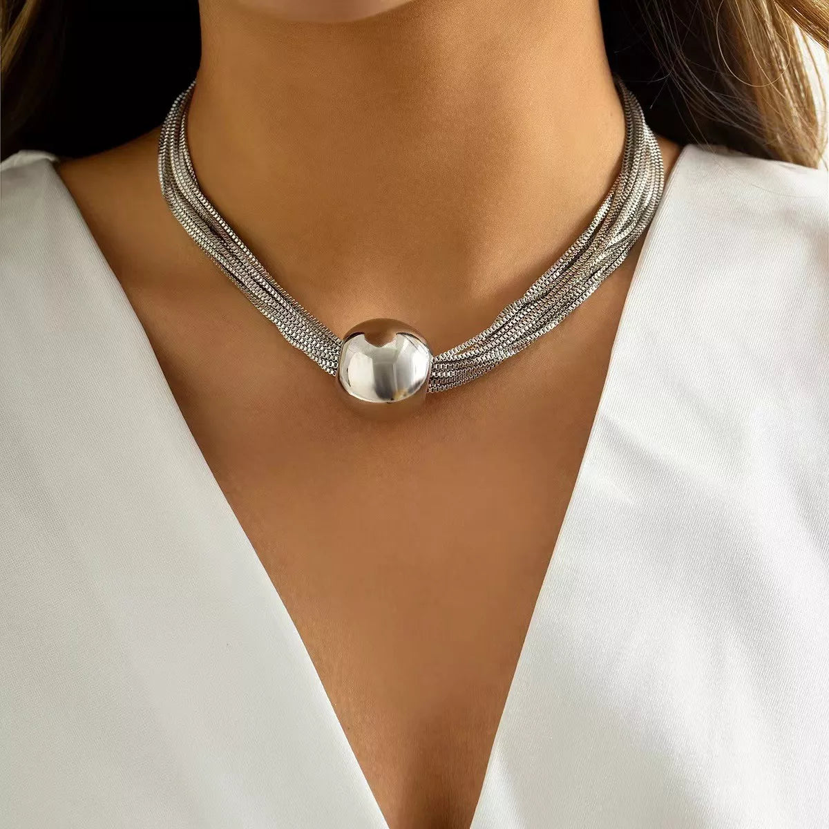 Seren Layered Chain Necklace – 18K Gold-Plated jewelry by Curia Pieces, view 2