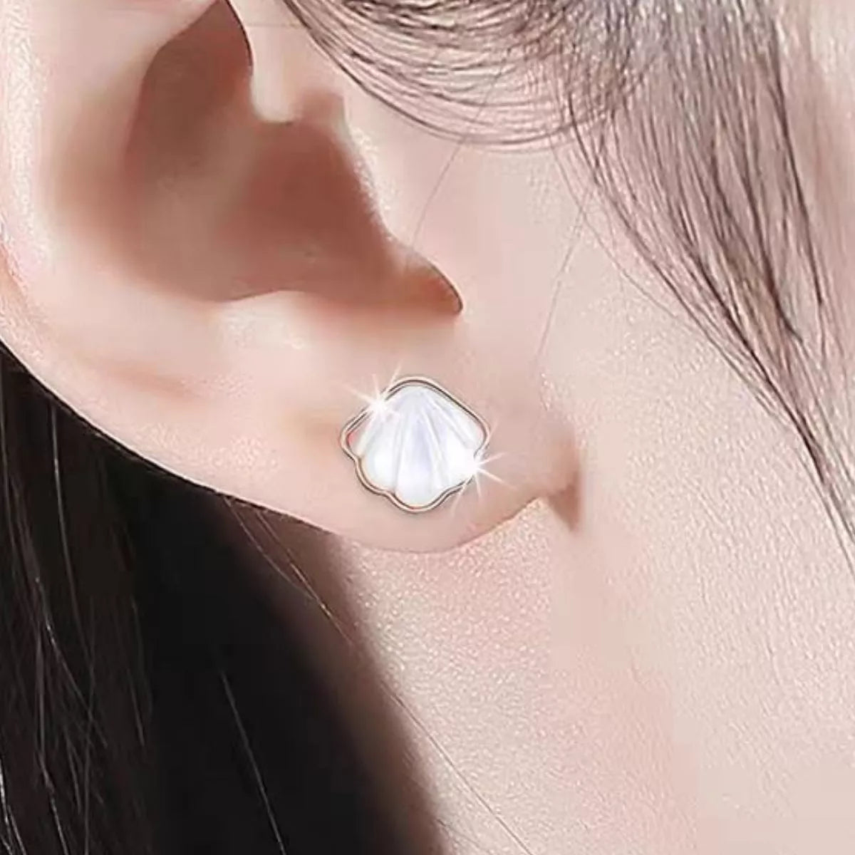 Marina Shell Stud Earrings, shell stud earrings by Curia Pieces
