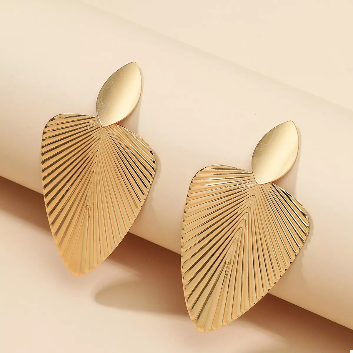 Thea Leaf Dangle Earrings – 18K Gold-Plated jewelry by Curia Pieces, view 3