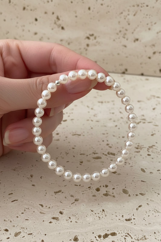 Faye Pearl Beaded Bracelet – Sterling Silver jewelry by Curia Pieces, view 2
