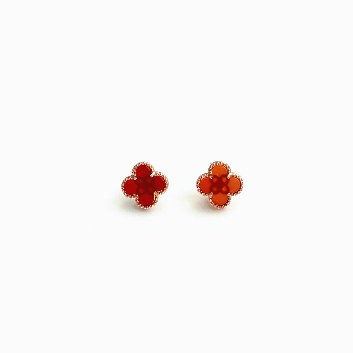 Fortuna Clover Stud Earrings, four-leaf clover stud earrings by Curia Pieces