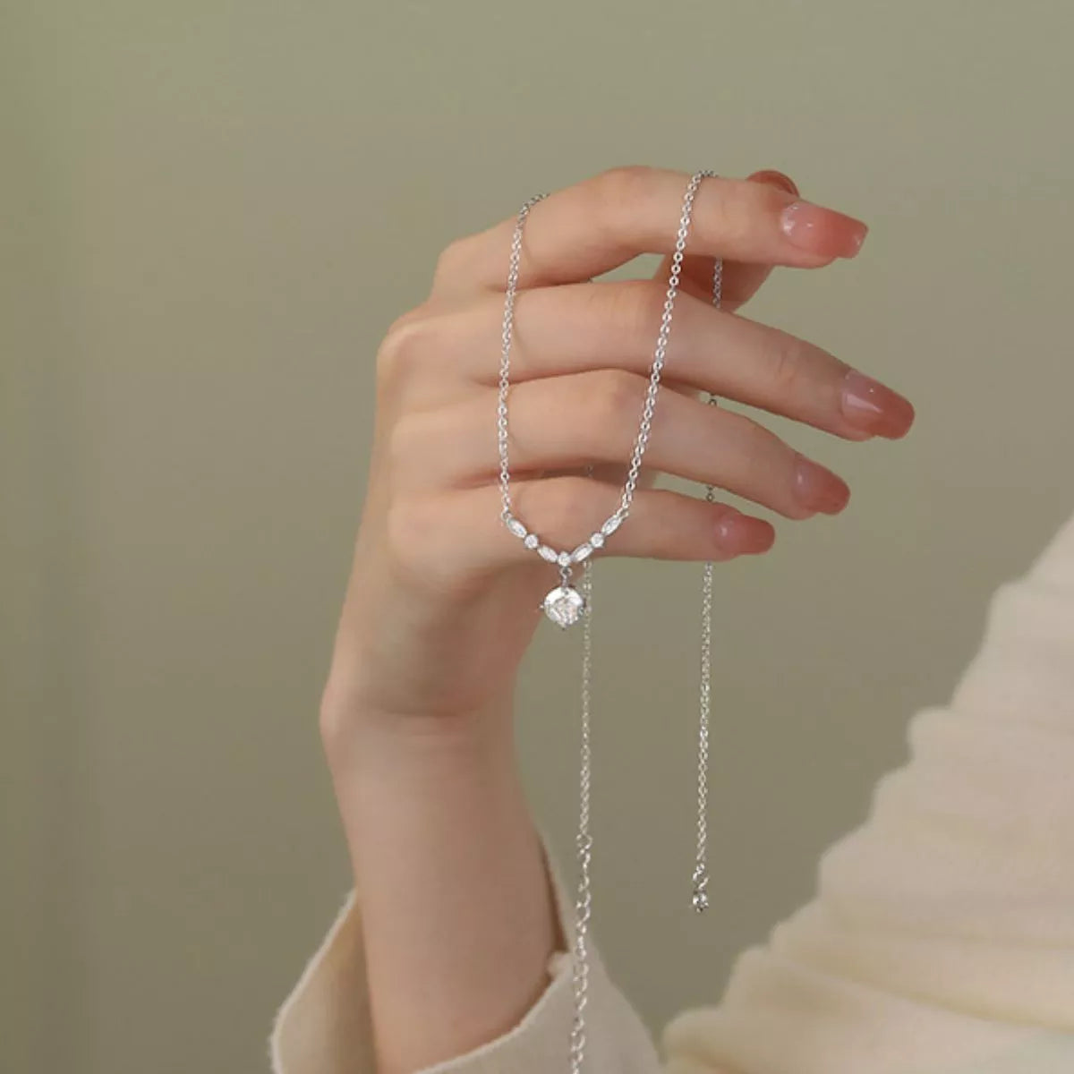 Aria Zircon Pendant Necklace, brilliant-cut zircon pendant by Curia Pieces