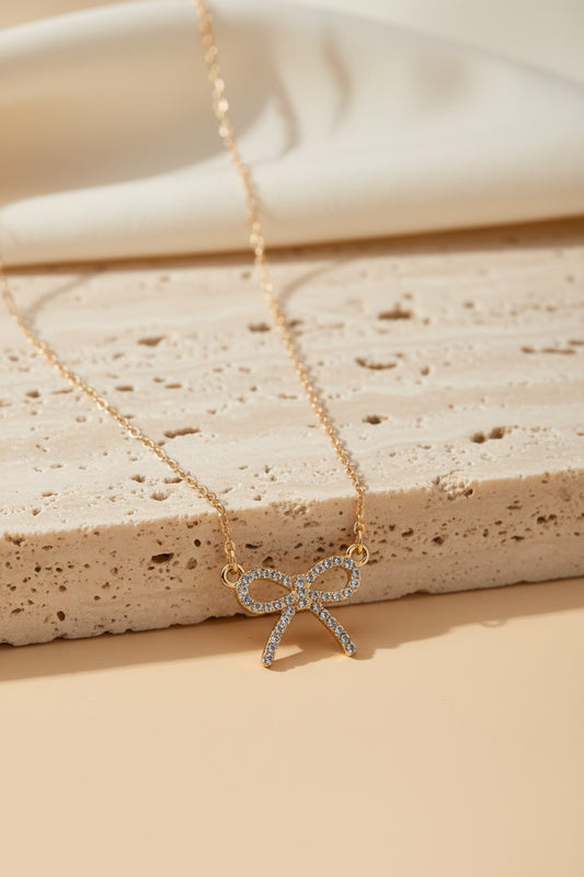 Mireille Bow Pendant Necklace – 18K Gold-Plated jewelry by Curia Pieces