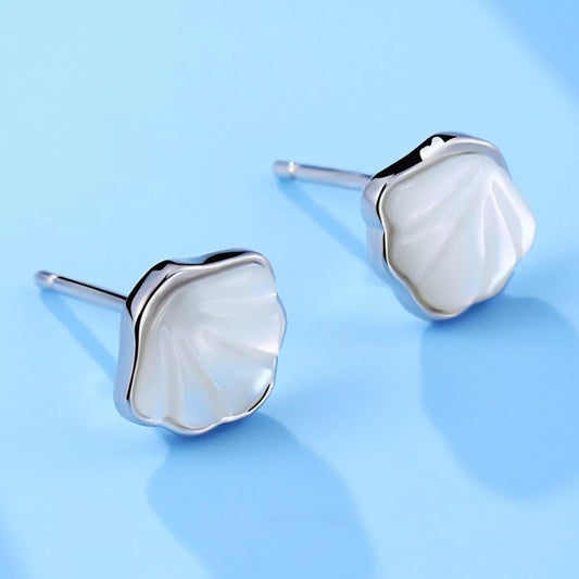 Marina Shell Stud Earrings, shell stud earrings by Curia Pieces