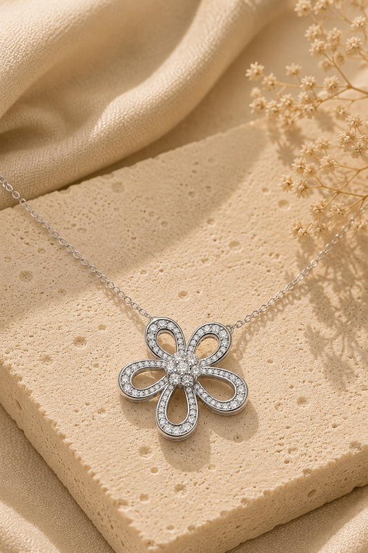 Collier Fleur Zircon Bloom