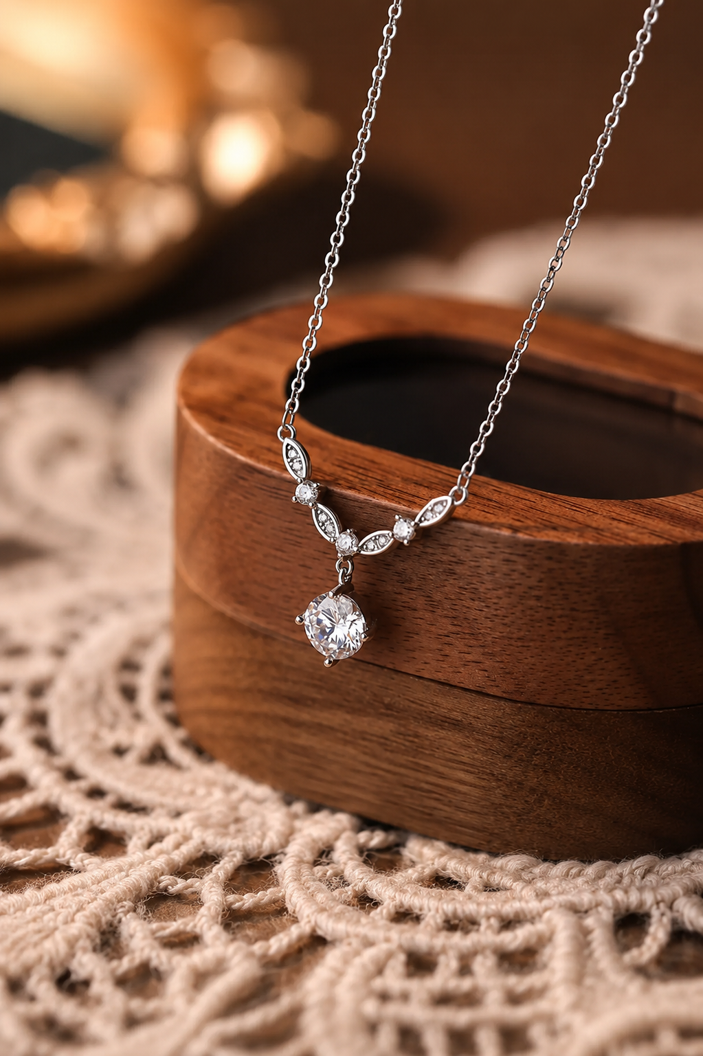 Aria Zircon Pendant Necklace – Sterling Silver jewelry by Curia Pieces, view 3