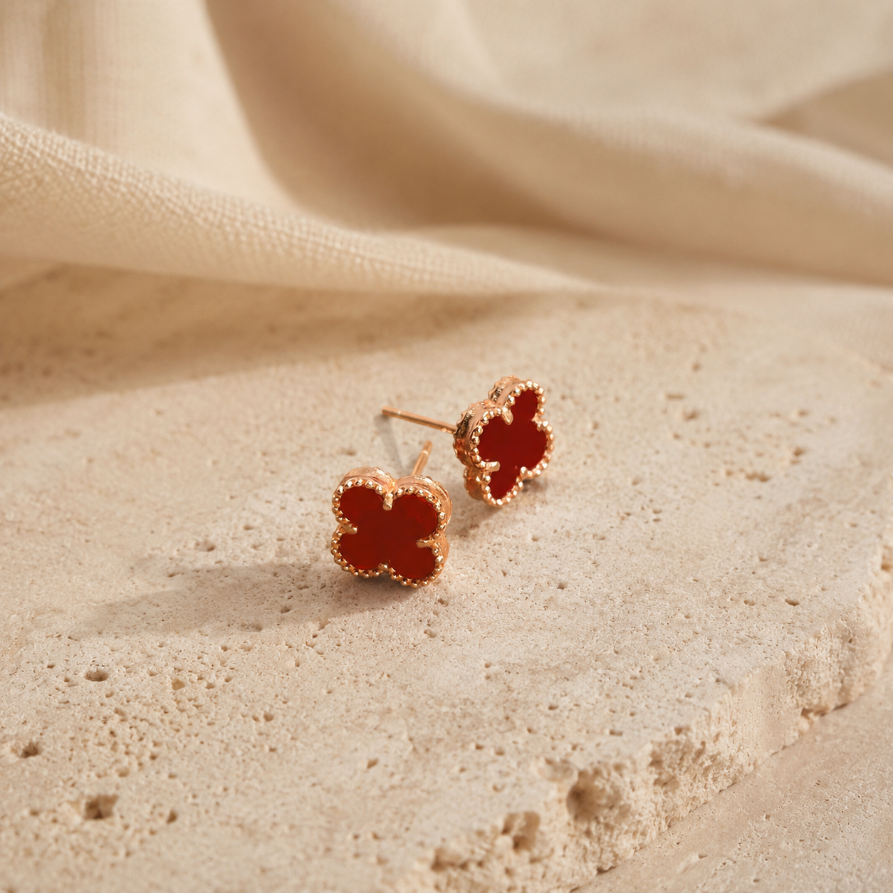 Fortuna Clover Stud Earrings – Sterling Silver jewelry by Curia Pieces