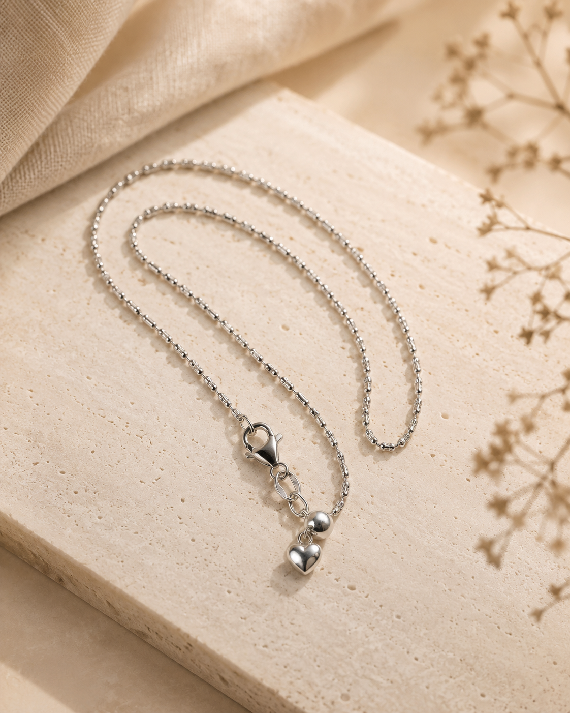 Adore Heart Pendant Necklace – Sterling Silver jewelry by Curia Pieces, view 3
