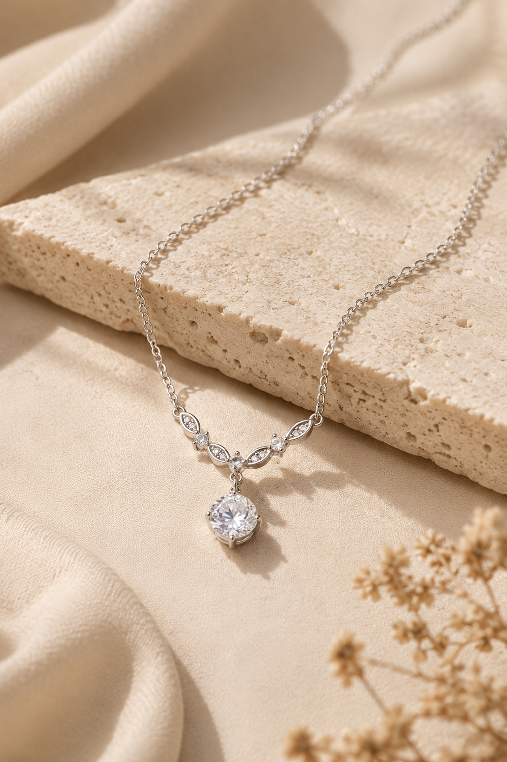 Aria Zircon Pendant Necklace – Sterling Silver jewelry by Curia Pieces