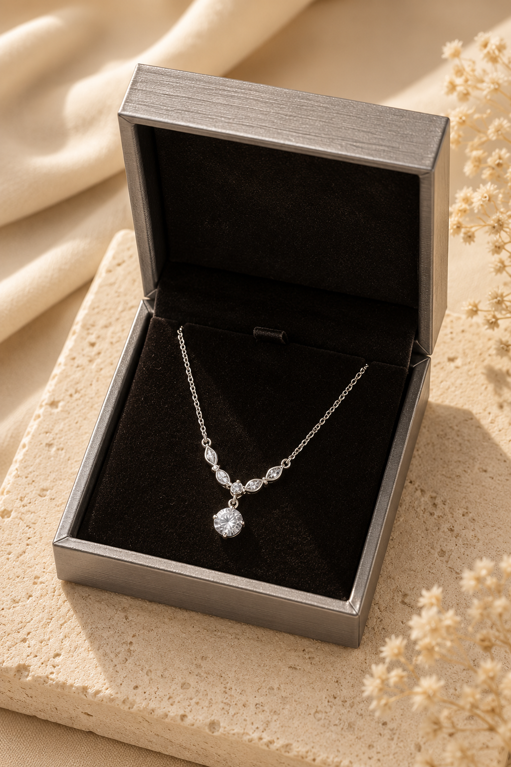 Aria Zircon Pendant Necklace – Sterling Silver jewelry by Curia Pieces, view 5