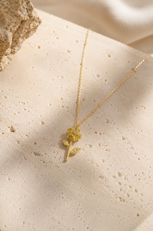 Rosalie Rose Pendant Necklace