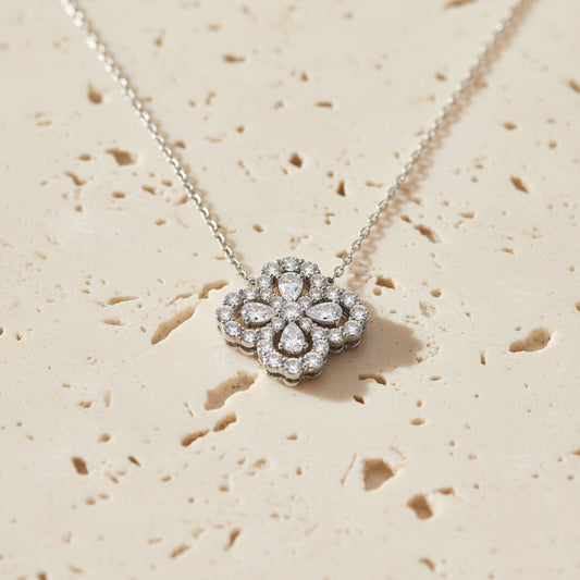 Odette Moissanite Clover Necklace – Sterling Silver jewelry by Curia Pieces