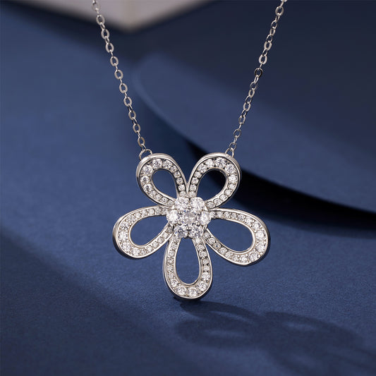 Bloom Zircon Flower Necklace, zircon flower pendant by Curia Pieces