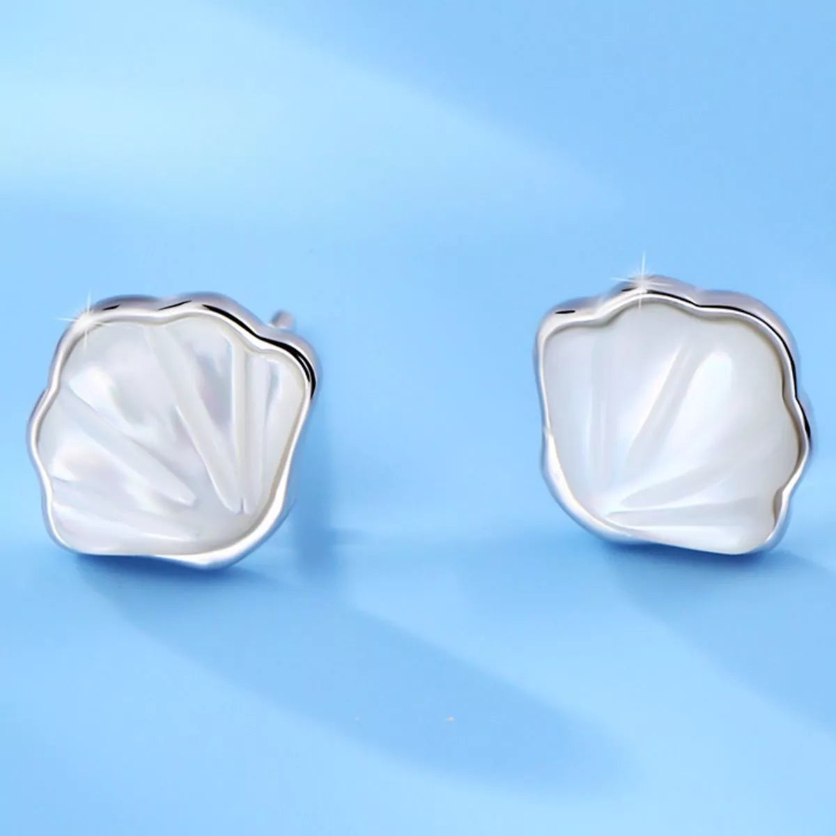 Marina Shell Stud Earrings, shell stud earrings by Curia Pieces