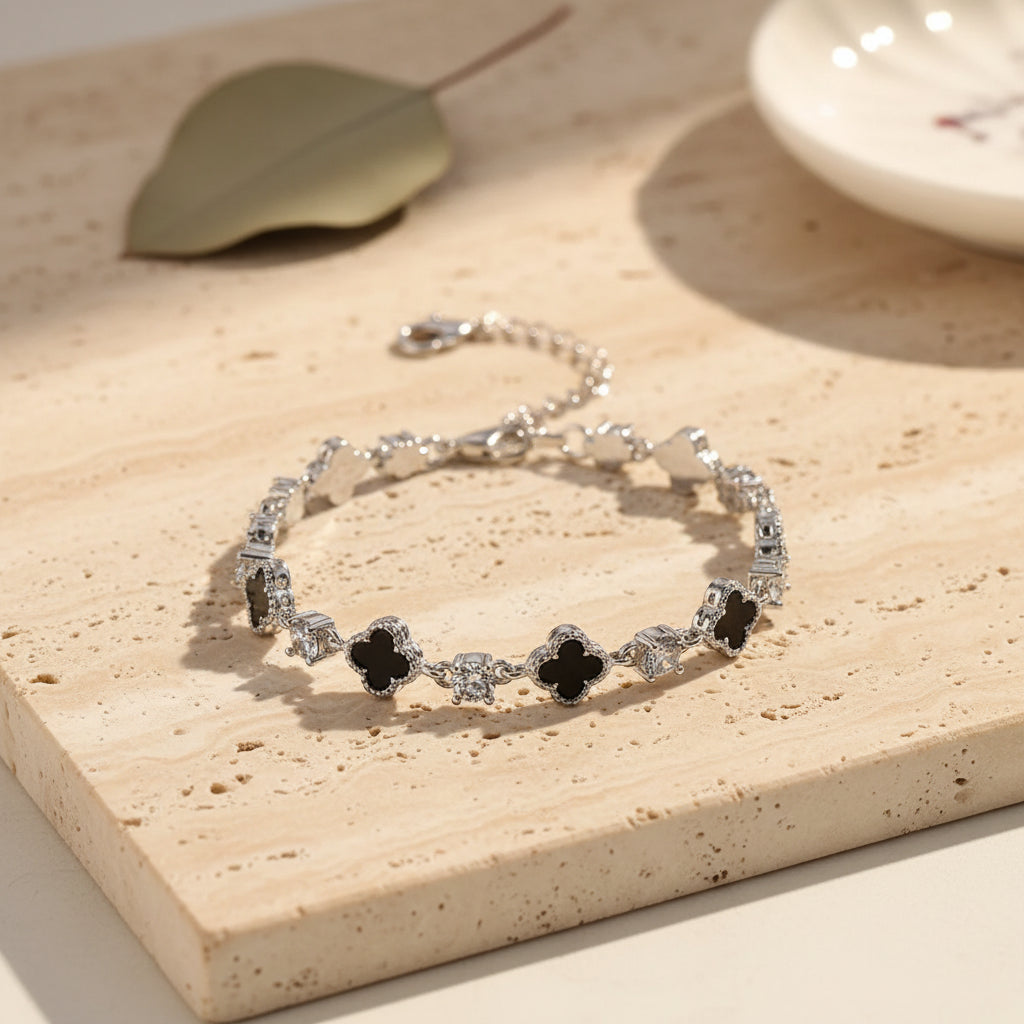 Talia Clover Charm Bracelet – Sterling Silver jewelry by Curia Pieces