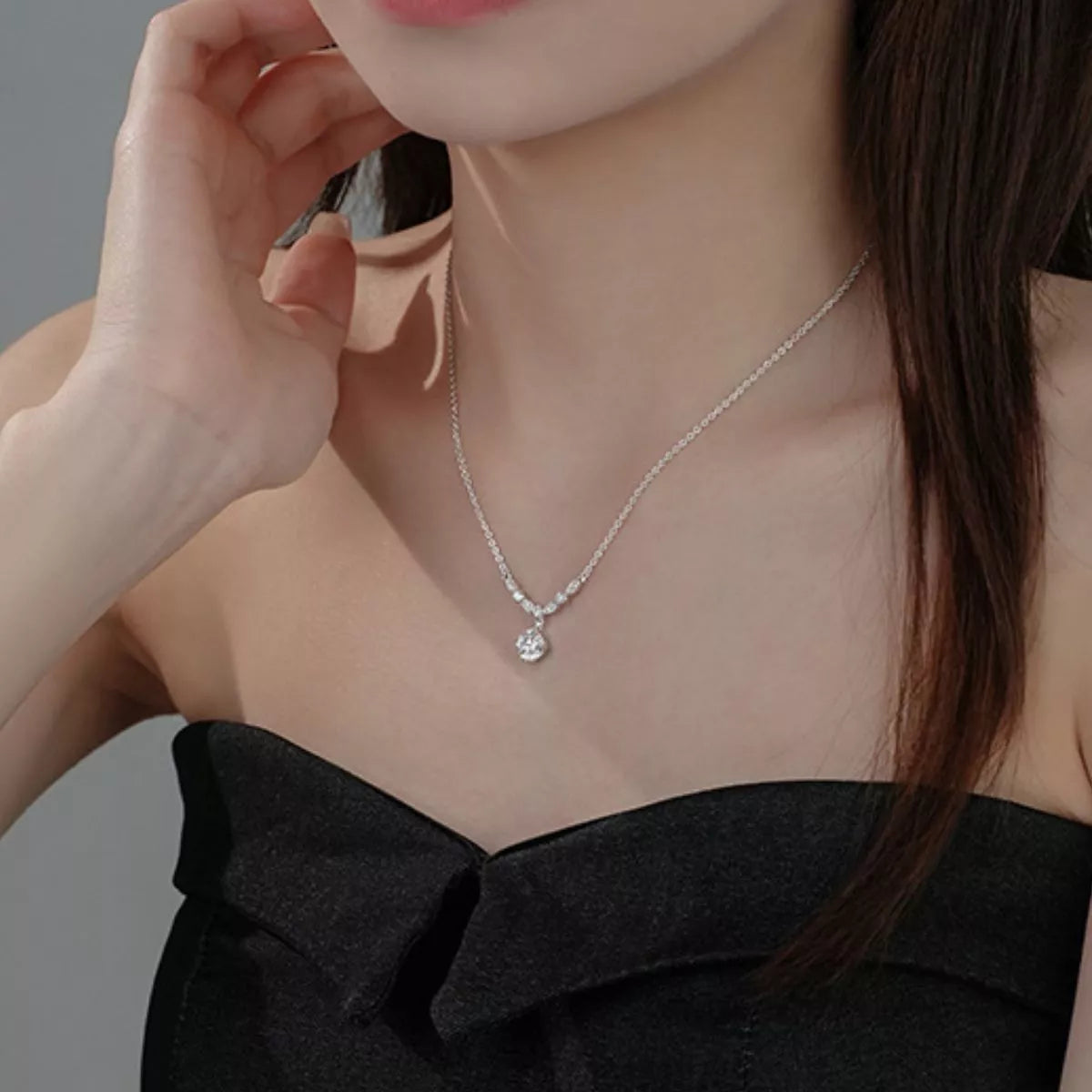 Aria Zircon Pendant Necklace, brilliant-cut zircon pendant by Curia Pieces
