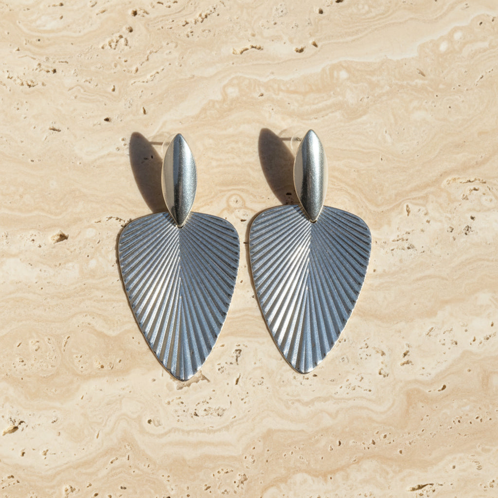 Thea Leaf Dangle Earrings – 18K Gold-Plated jewelry by Curia Pieces, view 4