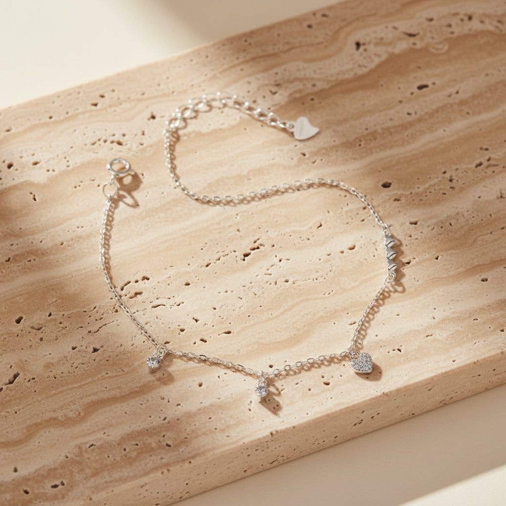 Marlowe Heart Charm Bracelet – 18K Gold-Plated jewelry by Curia Pieces, view 5