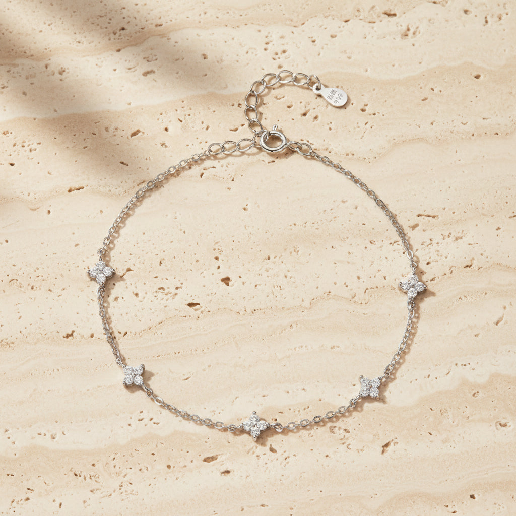 Coralie Clover Charm Bracelet – 18K Gold-Plated jewelry by Curia Pieces