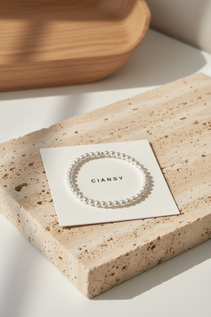 Faye Pearl Beaded Bracelet – Sterling Silver jewelry by Curia Pieces
