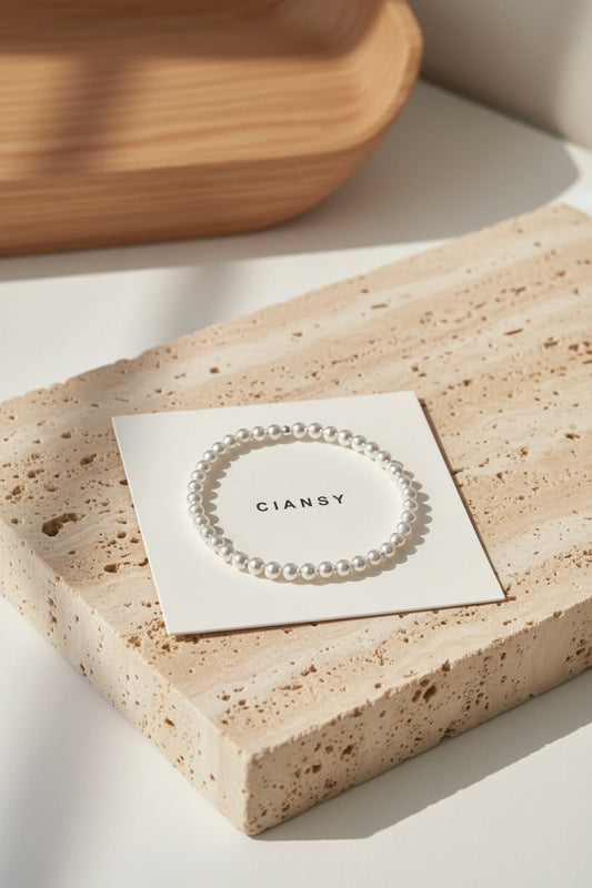 Faye Pearl Beaded Bracelet – Sterling Silver jewelry by Curia Pieces