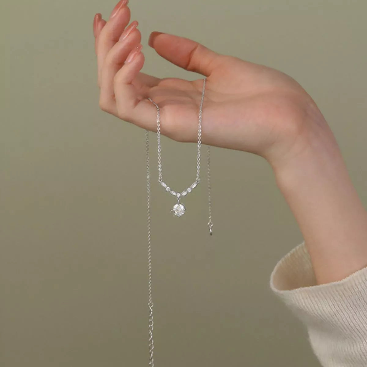 Aria Zircon Pendant Necklace, brilliant-cut zircon pendant by Curia Pieces