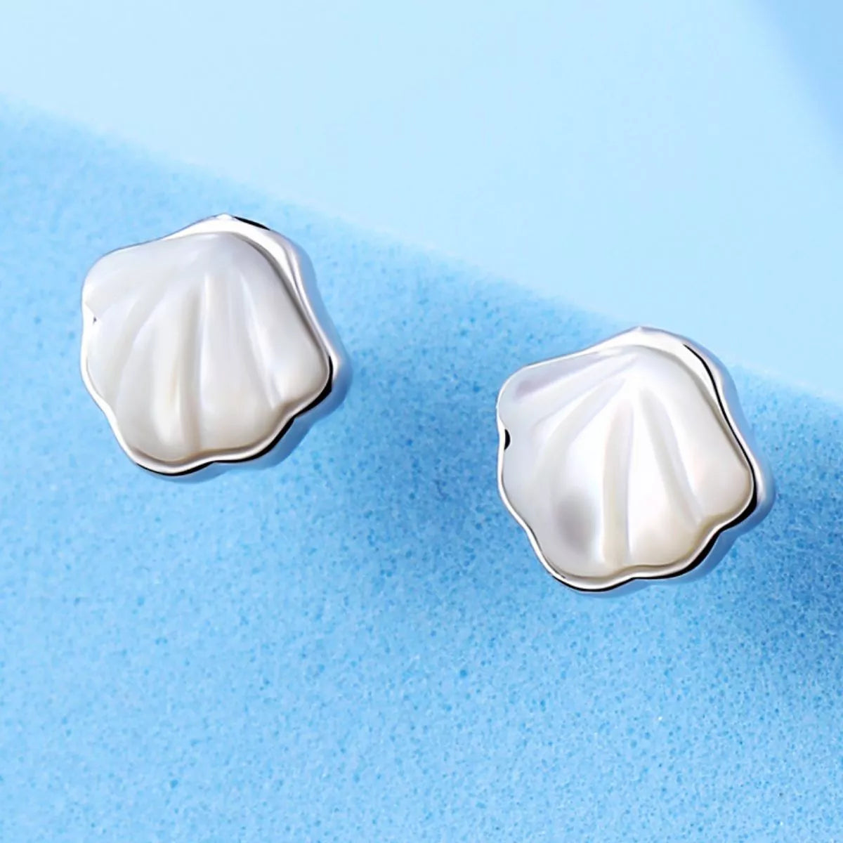 Marina Shell Stud Earrings, shell stud earrings by Curia Pieces