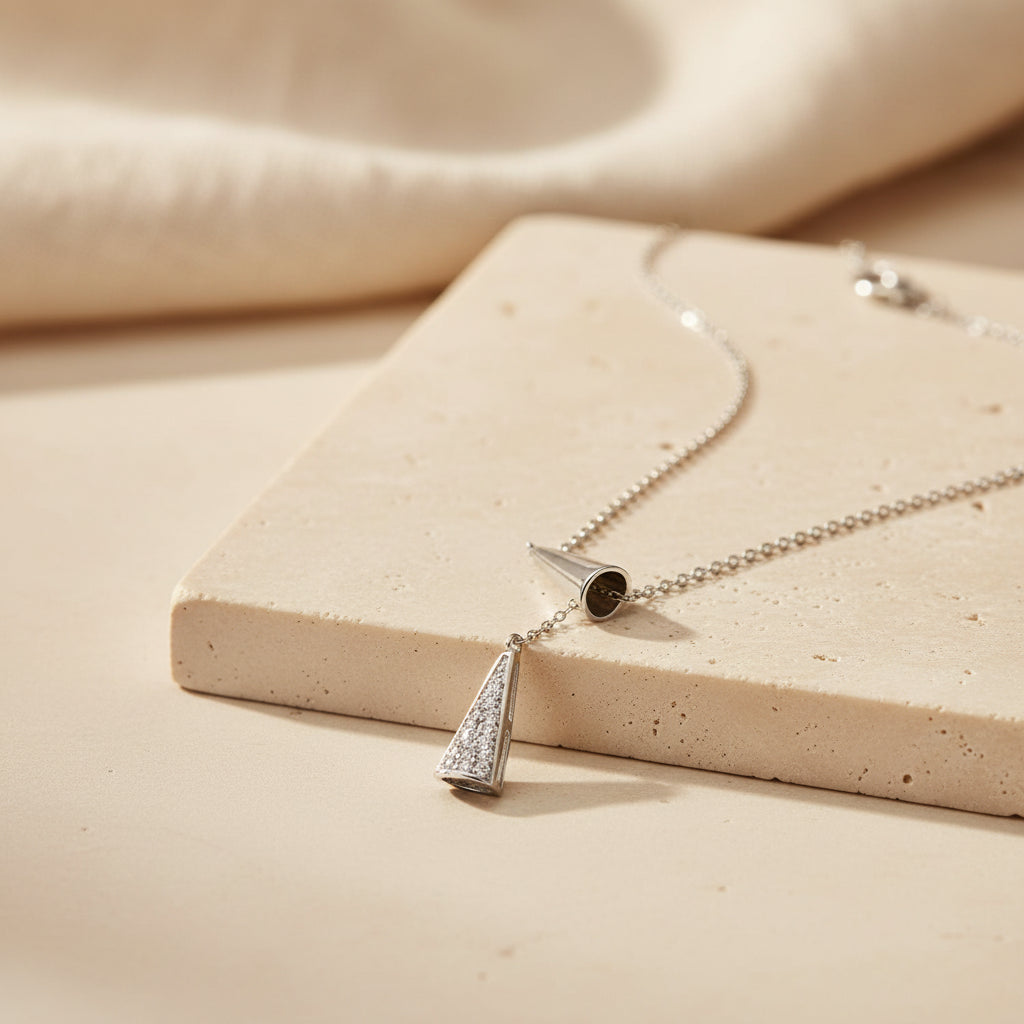 Wren Triangle Y Necklace – Sterling Silver jewelry by Curia Pieces