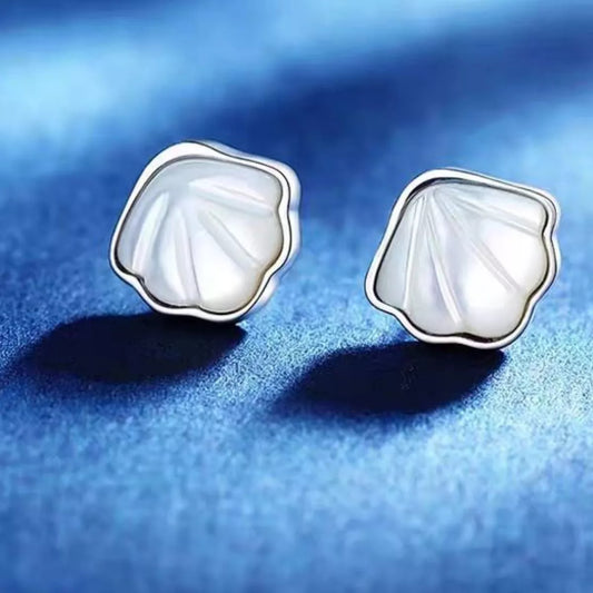 Marina Shell Stud Earrings, shell stud earrings by Curia Pieces