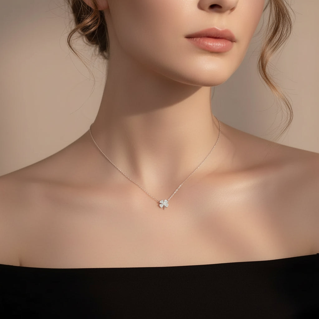 Briar Clover Pendant Necklace – Sterling Silver jewelry by Curia Pieces, view 3