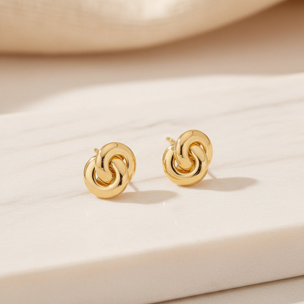 Sable Knot Stud Earrings – 18K Gold-Plated jewelry by Curia Pieces