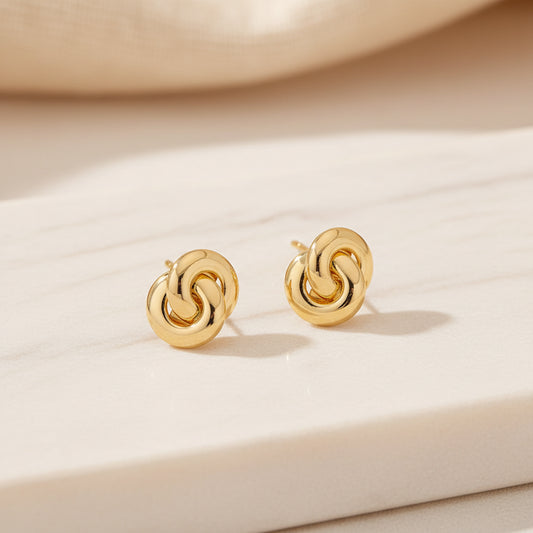 Sable Knot Stud Earrings – 18K Gold-Plated jewelry by Curia Pieces
